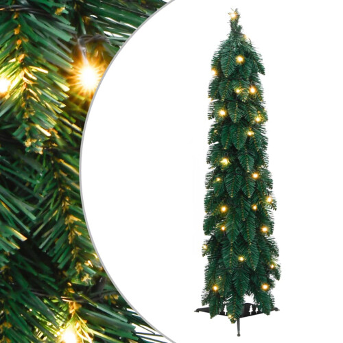 VidaXL (green, 90 cm) vidaXL Artificial Pre-lit Christmas Tree with LEDs Artificial Tree Decoration