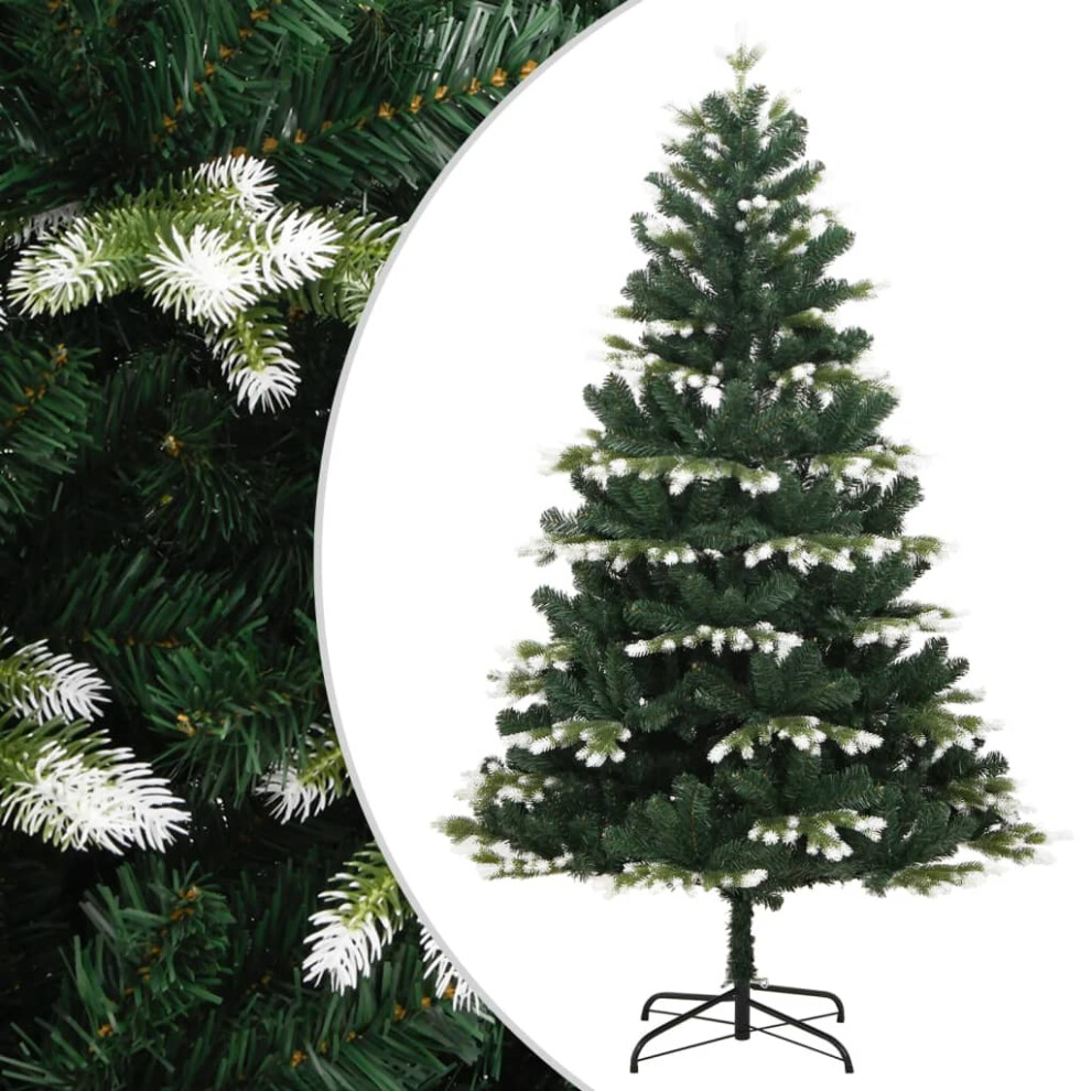 Vidaxl (180 Cm) Artificial Hinged Christmas Tree Christmas Decoration With Flocked Snow
