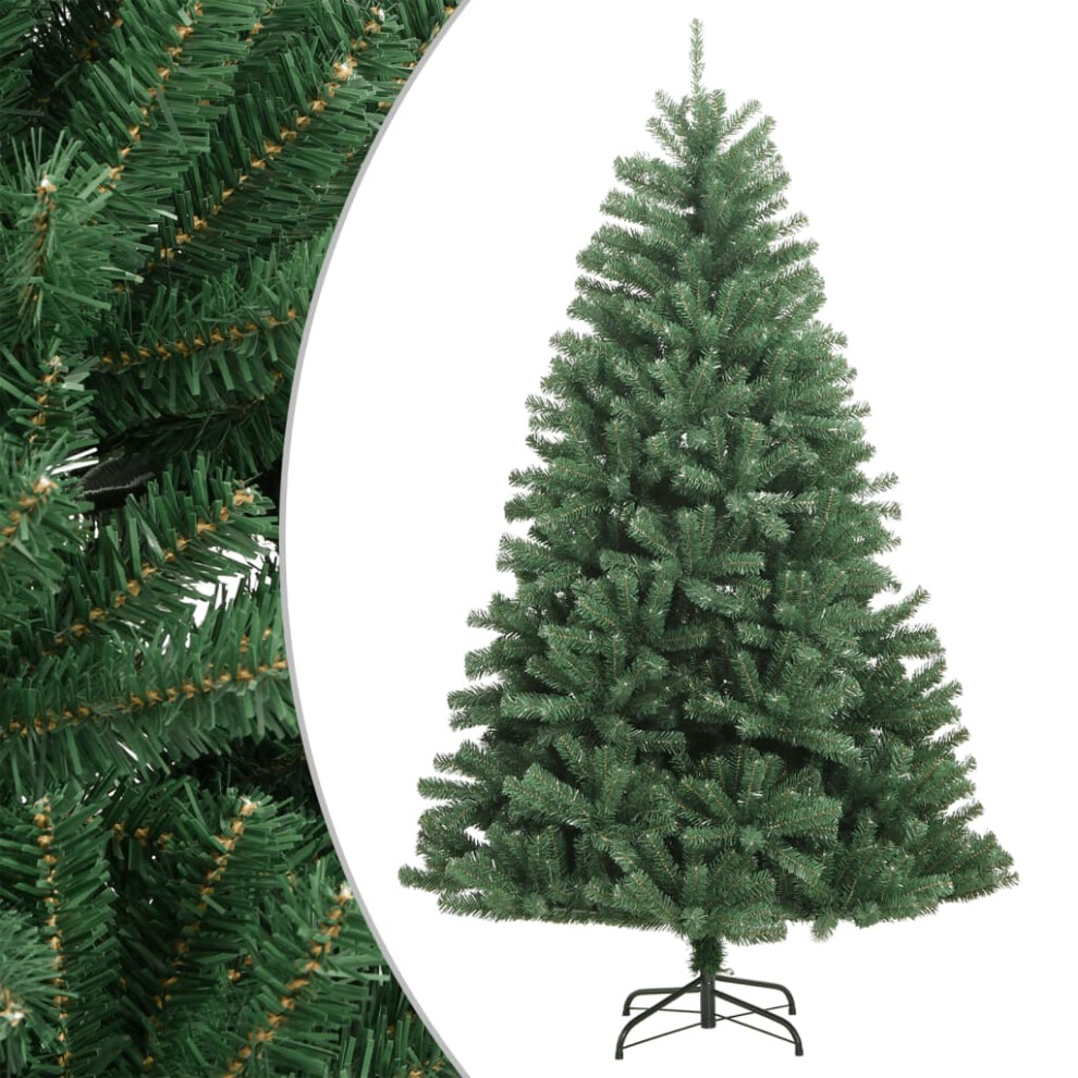 Vidaxl (Green, 150 Cm) Artificial Hinged Christmas Tree Christmas Decoration With Flocked Snow
