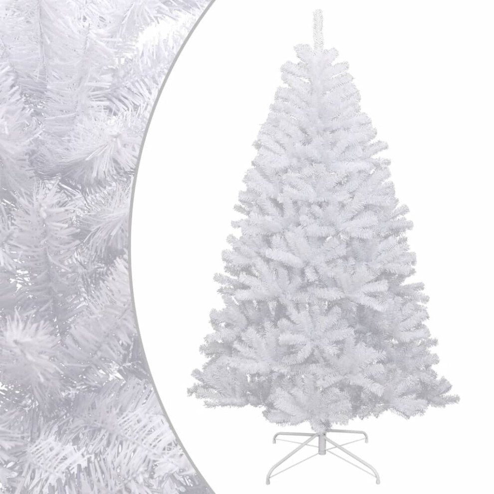 (white, 180 cm) vidaXL Artificial Hinged Christmas Tree Christmas Decoration with Flocked Snow