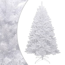 (white, 210 cm) vidaXL Artificial Hinged Christmas Tree Christmas Decoration with Flocked Snow