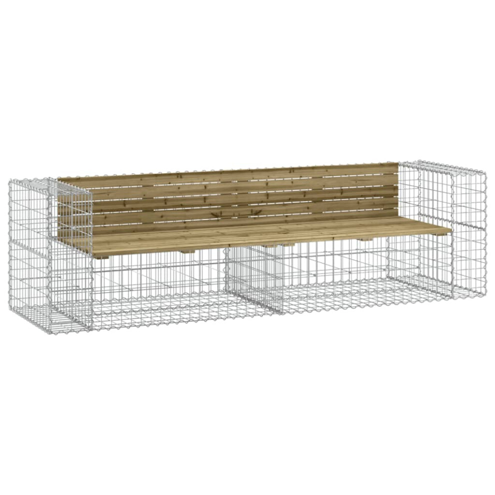 (dark brown) vidaXL Garden Bench Outdoor Bench Park Bench Gabion Design Solid Wood Douglas-image-OPC-PF8S89B-NEW