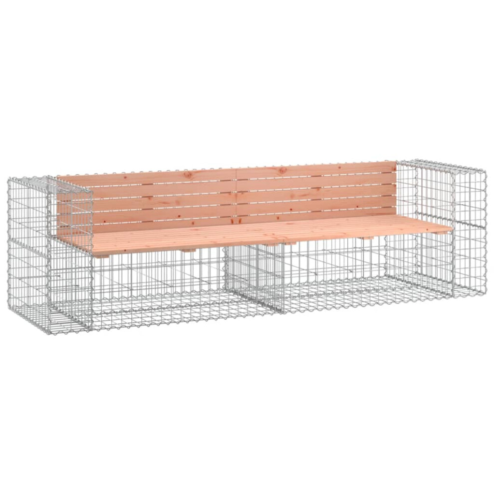 (natural douglas) vidaXL Garden Bench Outdoor Bench Park Bench Gabion Design Solid Wood Douglas-image-OPC-PF8S899-NEW
