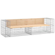 (natural pine) vidaXL Garden Bench Outdoor Bench Park Bench Gabion Design Solid Wood Douglas