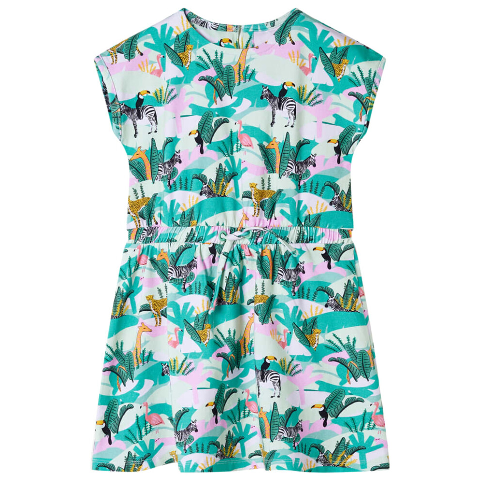 Vidaxl (104 (3-4Y)) Kids' Dress Children' Dress Toddler School Casual Kids Girls' Dress Light Mint Not,Specified