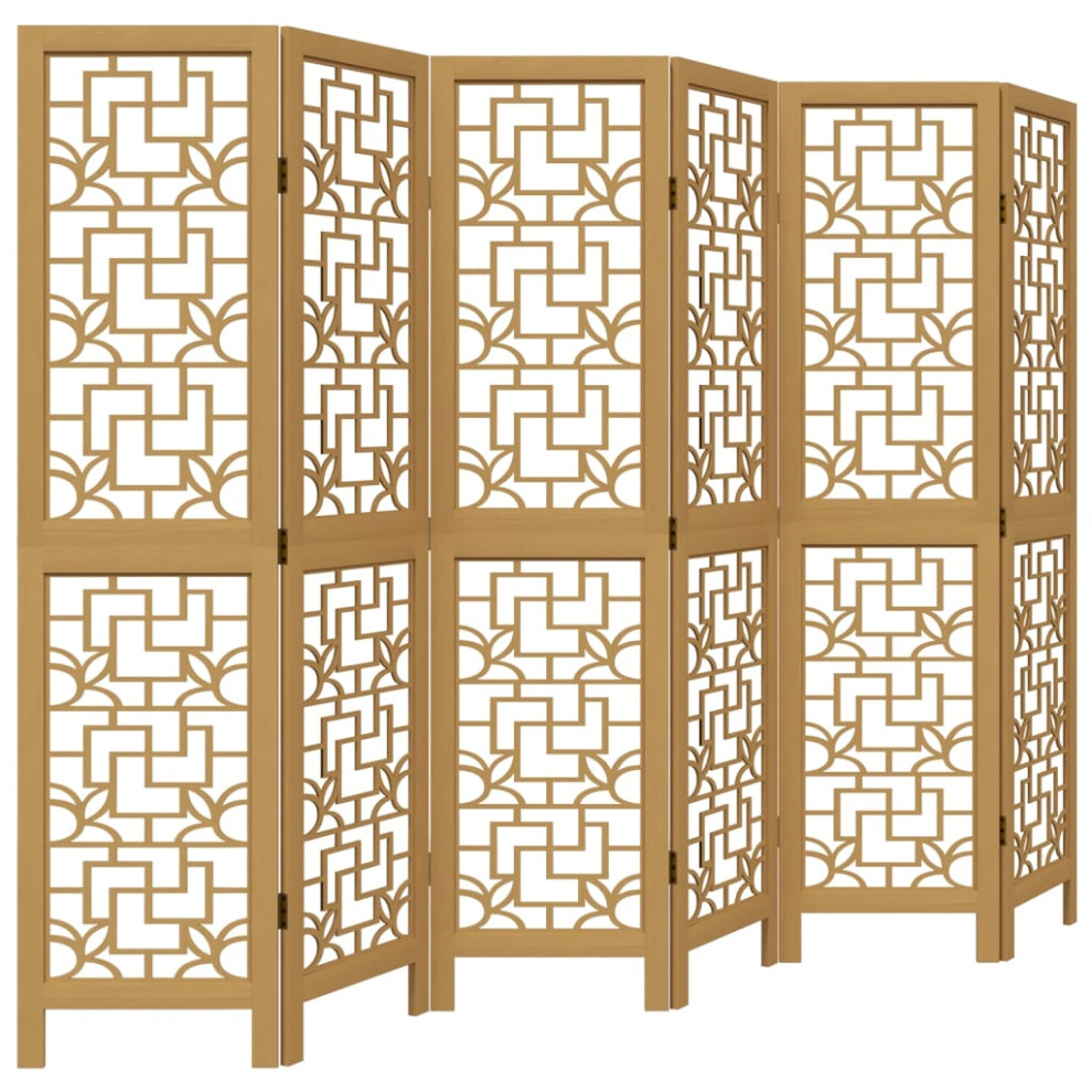 (40 x 160 cm/ 6 piece) vidaXL Room Divider Privacy Screen Privacy Panel Brown Solid Wood Paulownia-image-OPC-PF8S8BB-NEW