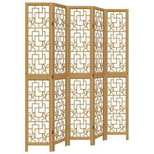 (40 x 220 cm/ 5 piece) vidaXL Room Divider Privacy Screen Privacy Panel Brown Solid Wood Paulownia
