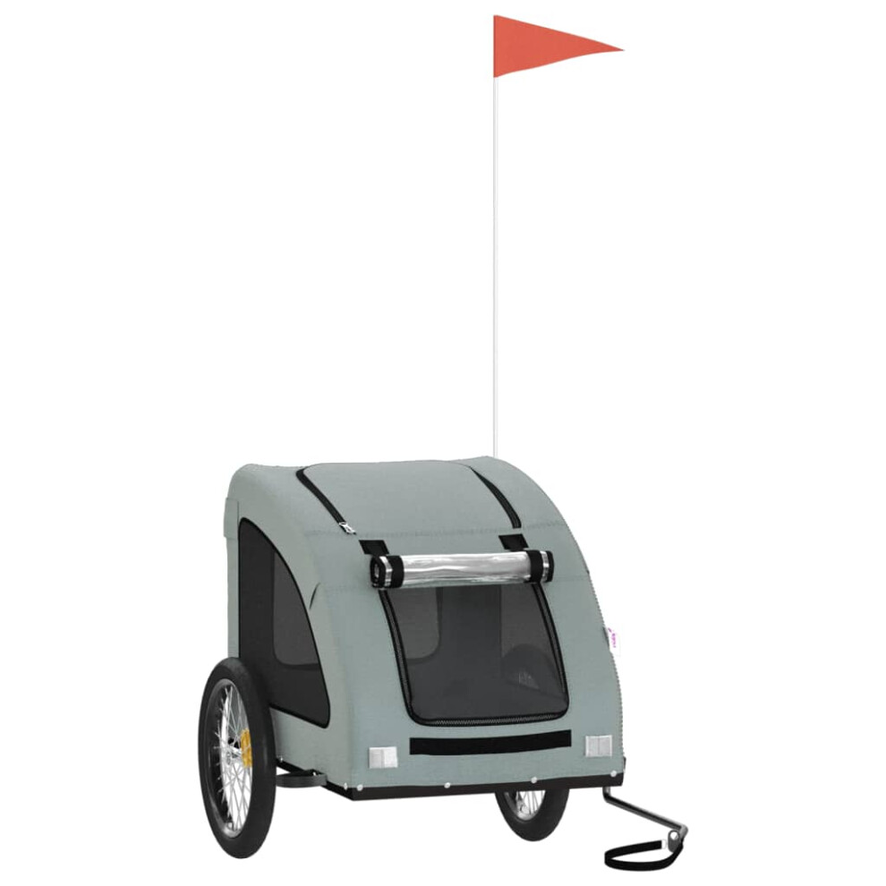 Vidaxl (Grey, 137 X 68 X 72 Cm) Pet Bike Trailer Cargo Trailer Bike Cart Green Oxford Fabric And Iron