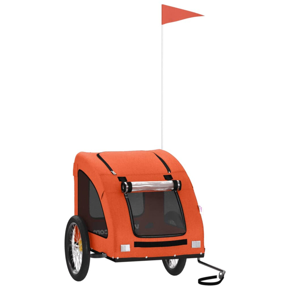 Vidaxl (Orange, 137 X 68 X 72 Cm) Pet Bike Trailer Cargo Trailer Bike Cart Green Oxford Fabric And Iron