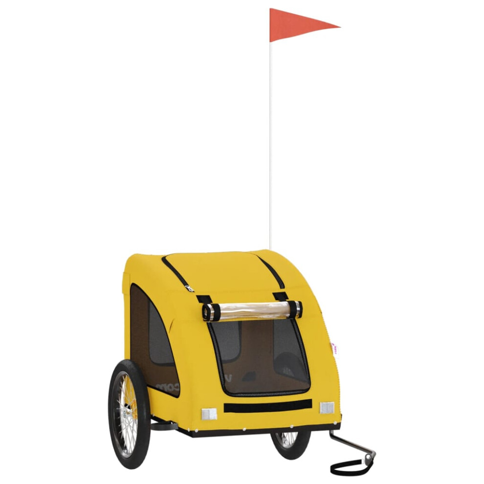 Vidaxl (Yellow, 137 X 68 X 72 Cm) Pet Bike Trailer Cargo Trailer Bike Cart Green Oxford Fabric And Iron