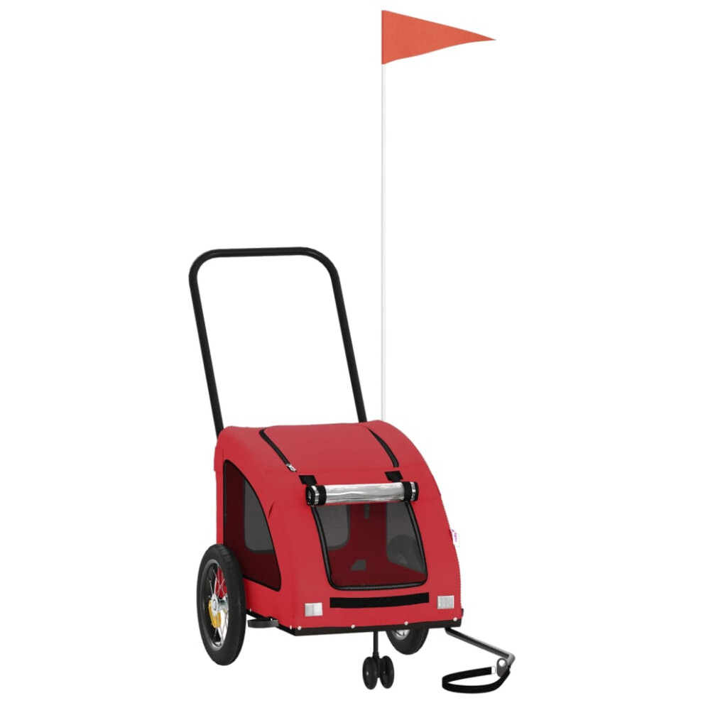 Vidaxl (Red, 125 X 52 X 53 Cm) Pet Bike Trailer Cargo Trailer Bike Cart Green Oxford Fabric And Iron