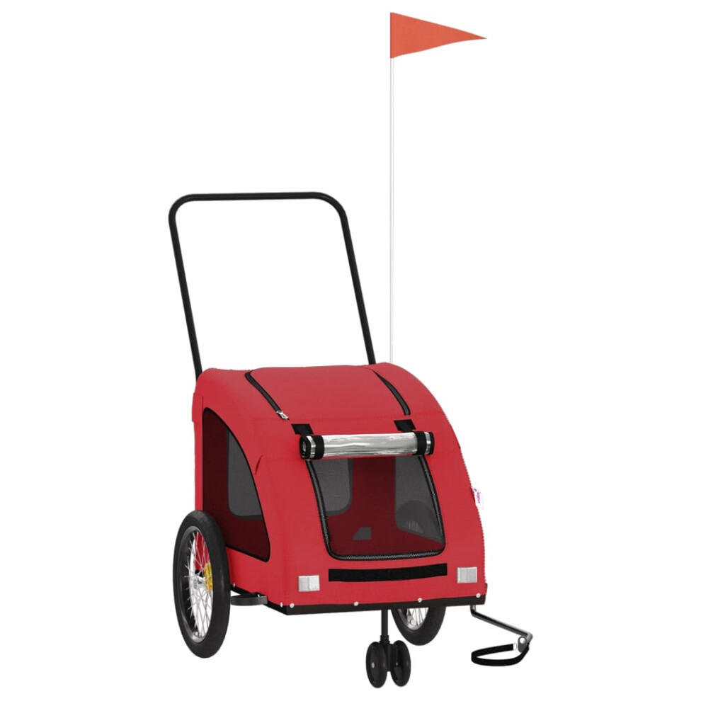 Vidaxl (Red, 68 X 137 X 72 Cm) Pet Bike Trailer Cargo Trailer Bike Cart Green Oxford Fabric And Iron