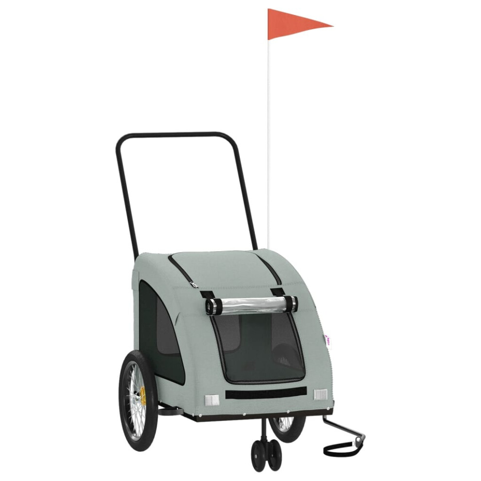 Vidaxl (Grey, 68 X 137 X 72 Cm) Pet Bike Trailer Cargo Trailer Bike Cart Green Oxford Fabric And Iron