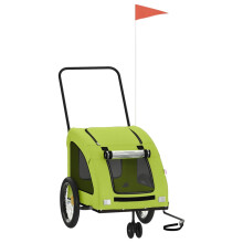 (green, 68 x 137 x 72 cm) vidaXL Pet Bike Trailer Cargo Trailer Bike Cart Green Oxford Fabric and Iron
