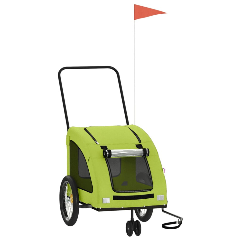 Vidaxl (Green, 68 X 137 X 72 Cm) Pet Bike Trailer Cargo Trailer Bike Cart Green Oxford Fabric And Iron