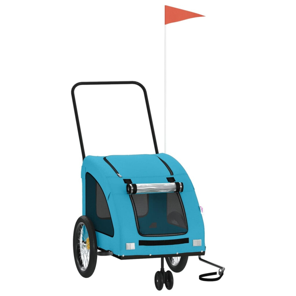 Vidaxl (Blue, 68 X 137 X 72 Cm) Pet Bike Trailer Cargo Trailer Bike Cart Green Oxford Fabric And Iron