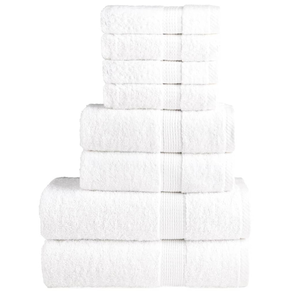 (white) vidaXL Premium Towel Set 8 Piece Shower Towel Bath Towels 600 gsm 100% Cotton