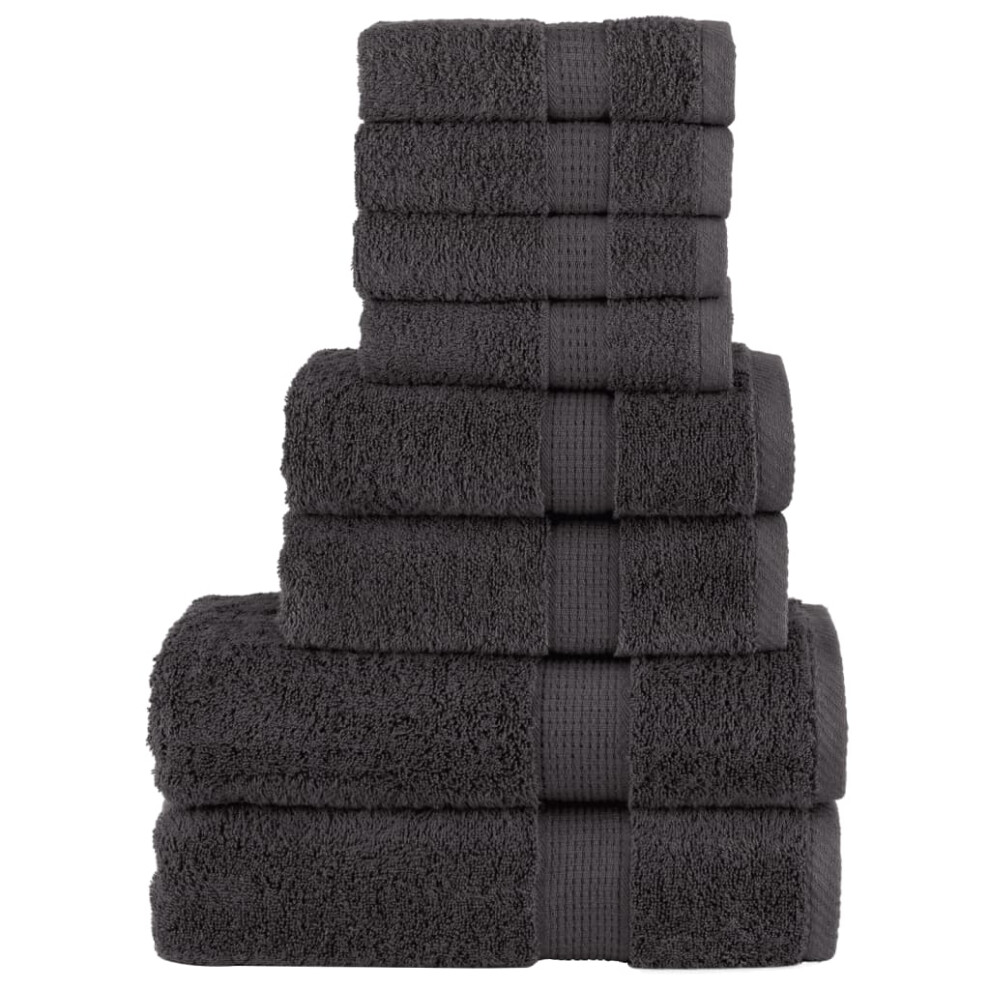 Vidaxl (Anthracite) Premium Towel Set 8 Piece Absorbent Shower Towel Bath Towels 600 Gsm