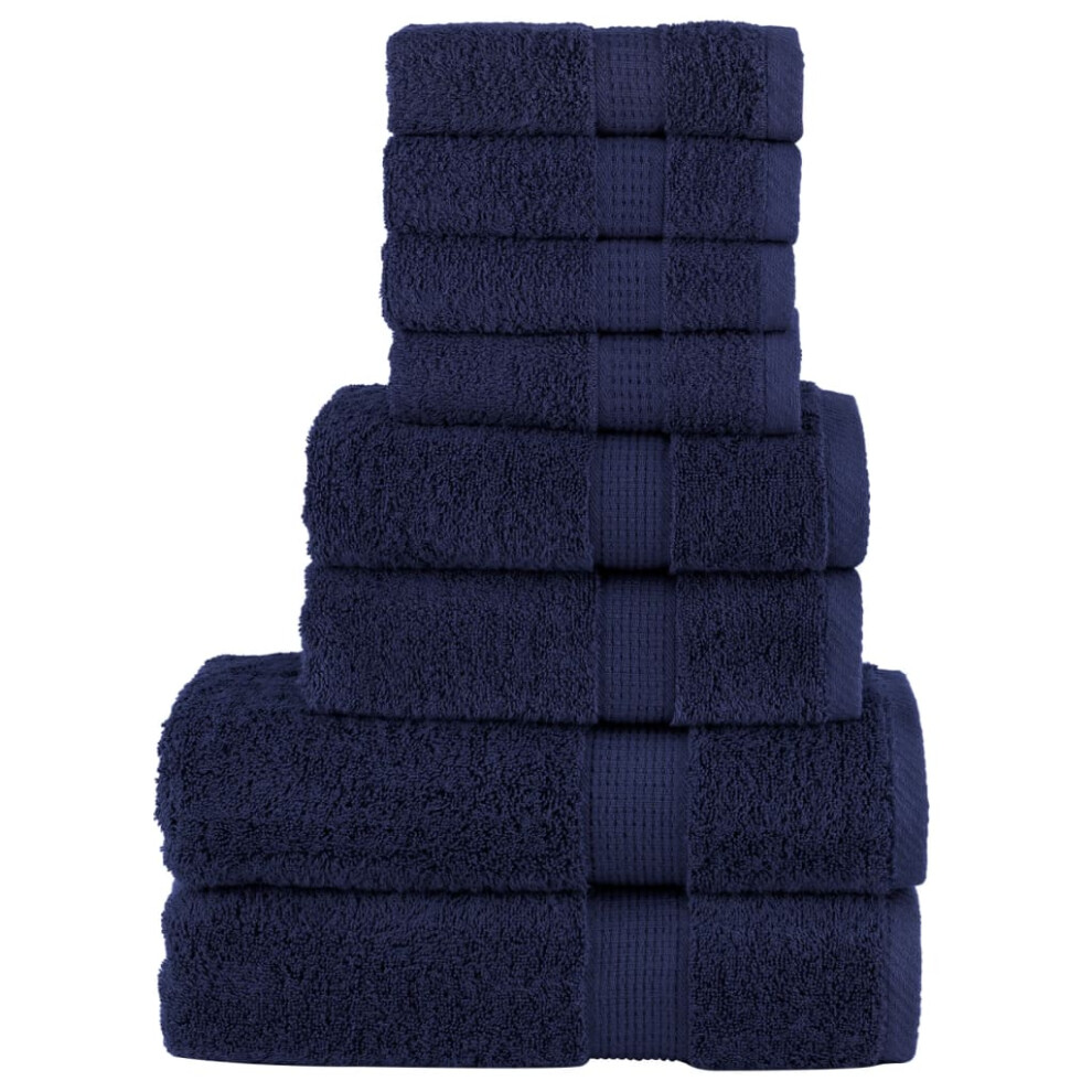 (navy blue) vidaXL Premium Towel Set 8 Piece Shower Towel Bath Towels 600 gsm 100% Cotton