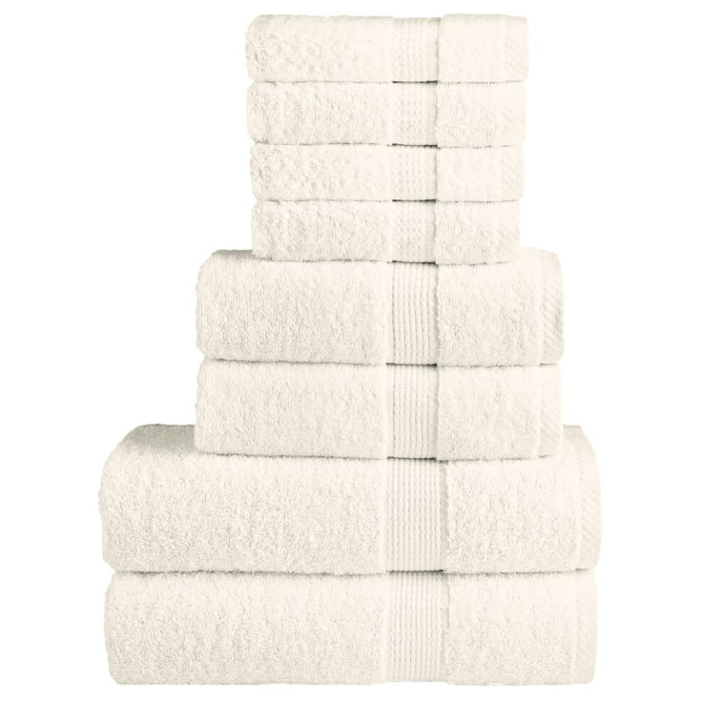 Vidaxl (Cream) Premium Towel Set 8 Piece Absorbent Shower Towel Bath Towels 600 Gsm