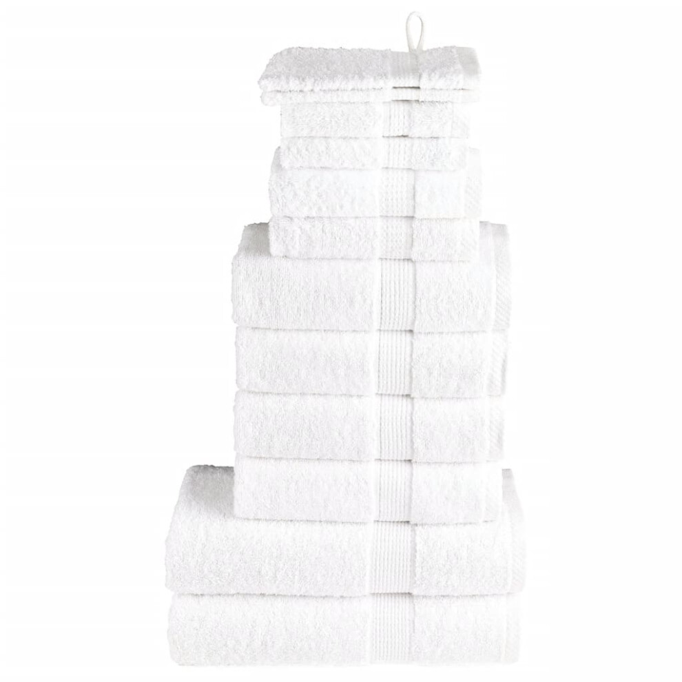 (white) vidaXL Premium Towel Set 12 Piece Shower Towel Bath Towel 600 gsm 100% Cotton