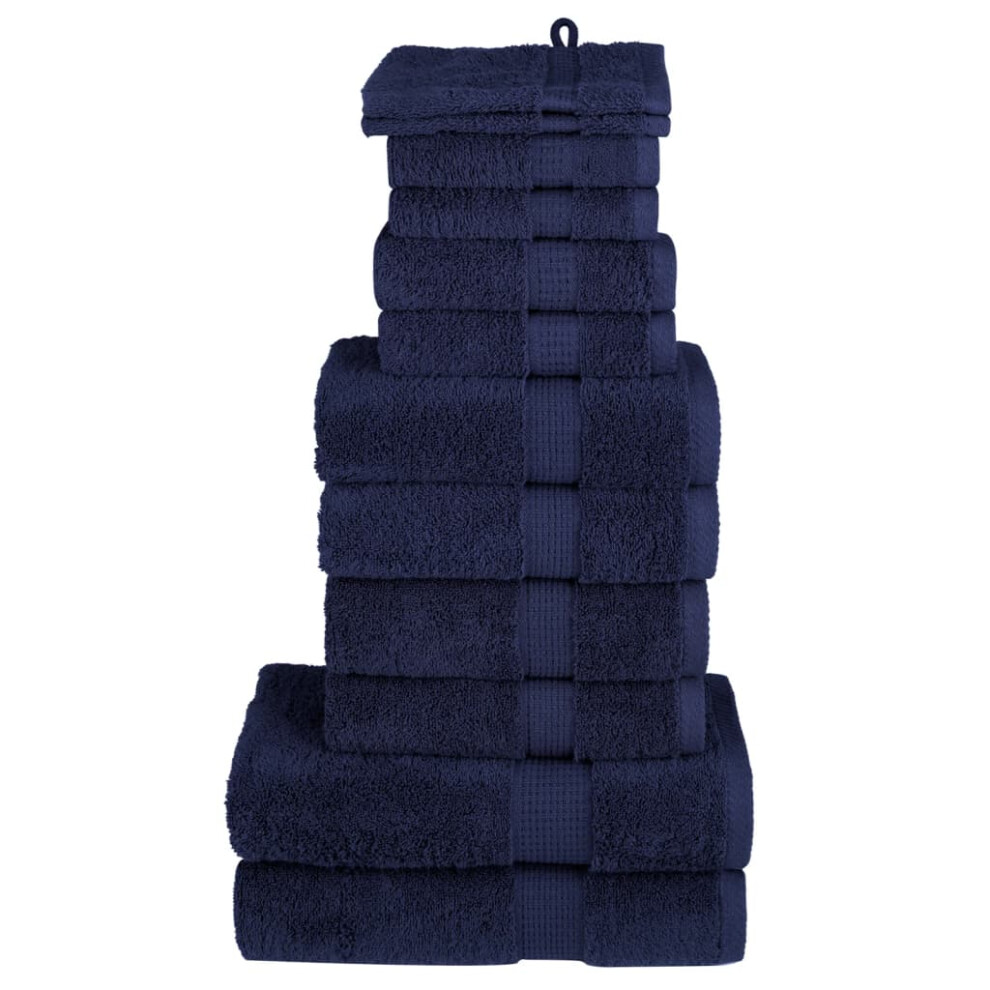 (navy blue) vidaXL Premium Towel Set 12 Piece Shower Towel Bath Towel 600 gsm 100% Cotton