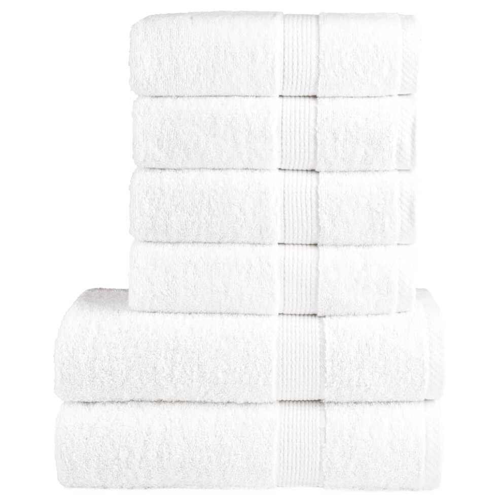 Vidaxl (White) Premium Towel Set 6 Piece Absorbent Shower Towel Bath Towels 600 Gsm