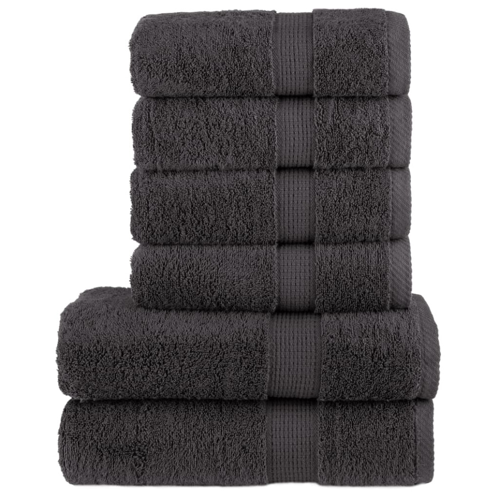 (anthracite) vidaXL Premium Towel Set 6 Piece Shower Towel Bath Towels 600 gsm 100% Cotton