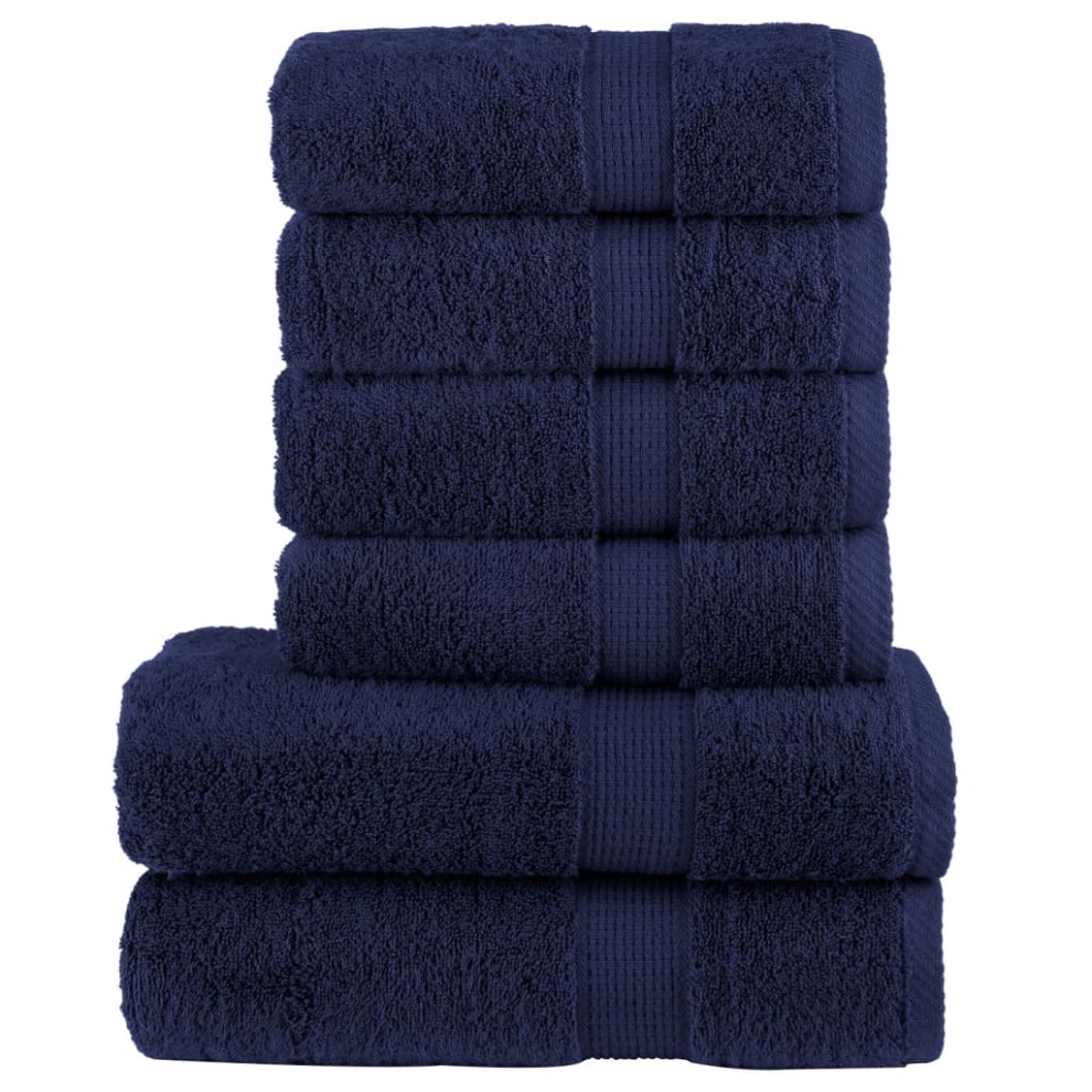 (navy blue) vidaXL Premium Towel Set 6 Piece Shower Towel Bath Towels 600 gsm 100% Cotton