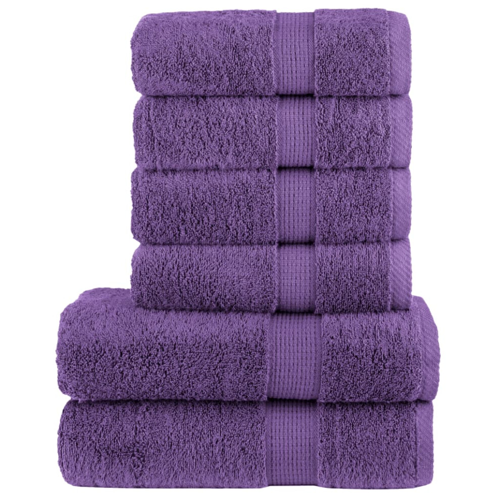 (purple) vidaXL Premium Towel Set 6 Piece Shower Towel Bath Towels 600 gsm 100% Cotton