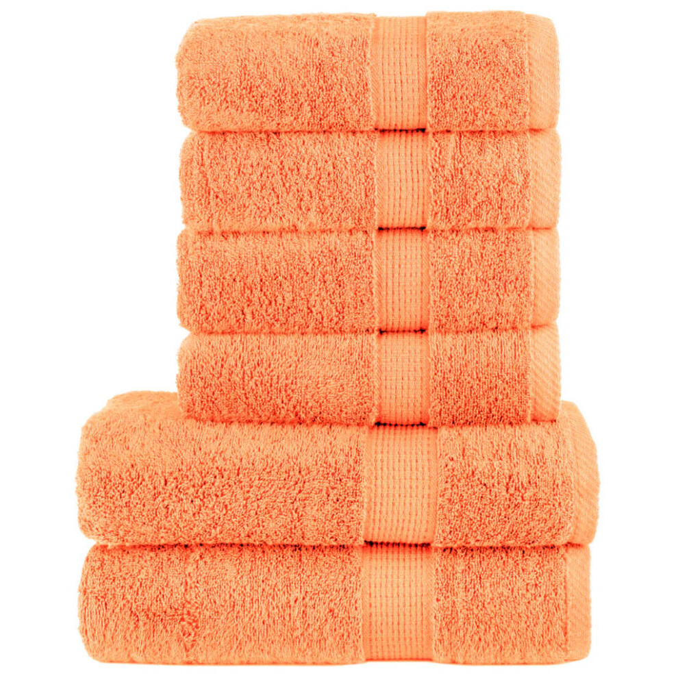 (orange) vidaXL Premium Towel Set 6 Piece Shower Towel Bath Towels 600 gsm 100% Cotton