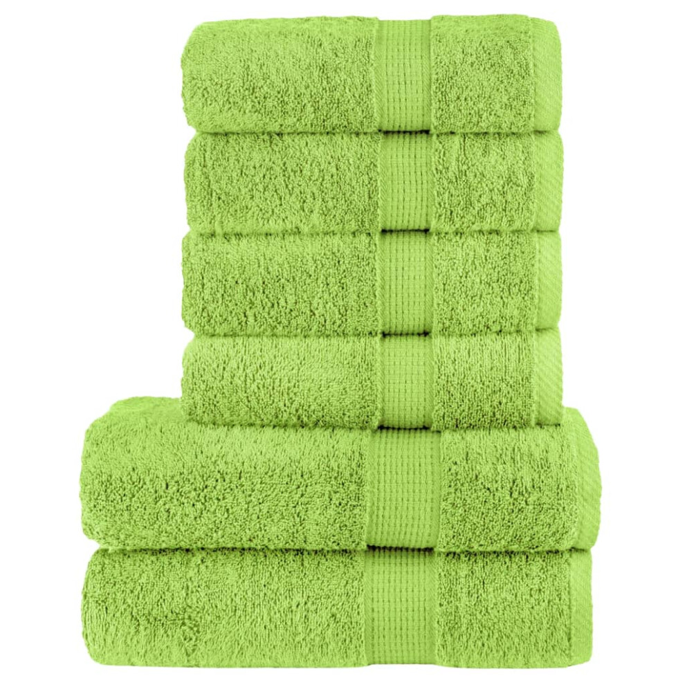 (apple green) vidaXL Premium Towel Set 6 Piece Shower Towel Bath Towels 600 gsm 100% Cotton