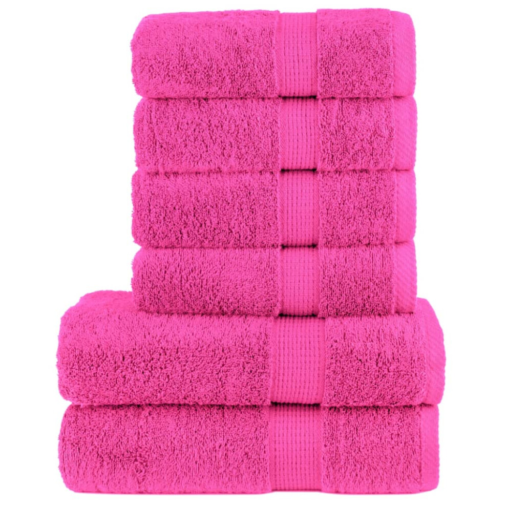 Vidaxl (Pink) Premium Towel Set 6 Piece Absorbent Shower Towel Bath Towels 600 Gsm