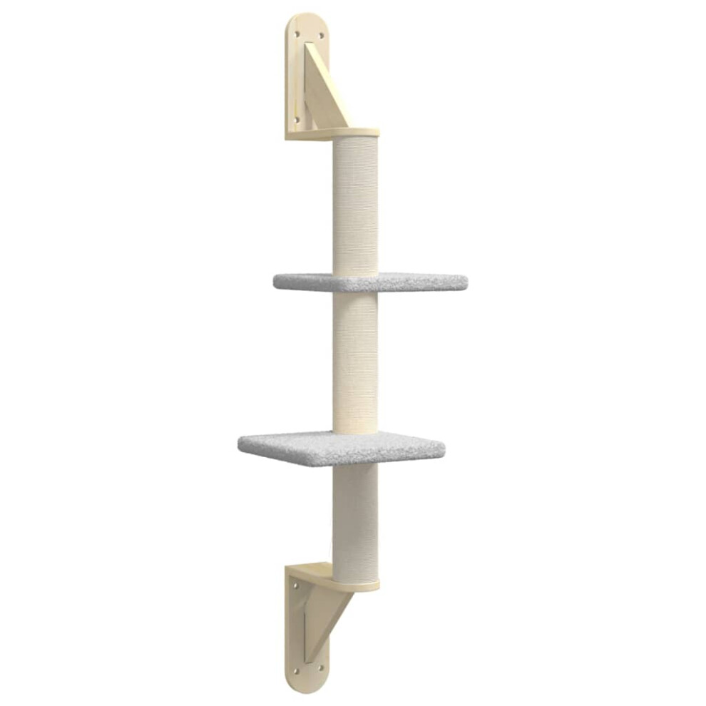 (light grey) vidaXL Wall-mounted Cat Tree with Scratching Post Cat Climbing Tree Light Grey