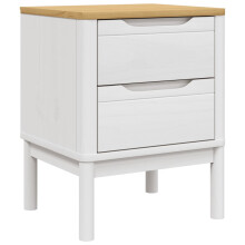 (white) vidaXL Bedside Cabinet Nightstand Side Table Bed Side Cabinet Solid Wood Pine