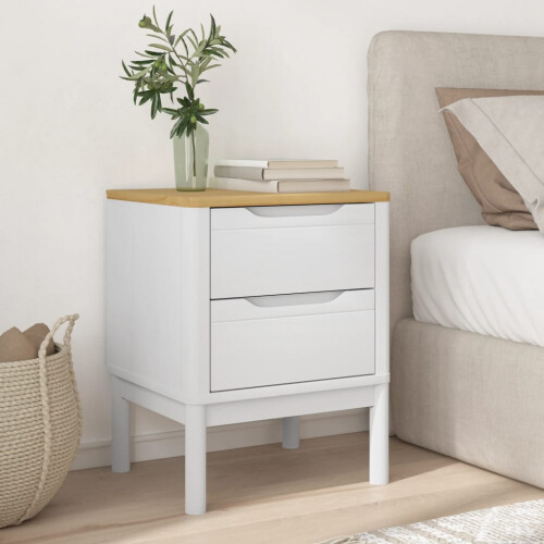 VidaXL (white) vidaXL Bedside Cabinet Nightstand Side Table Bed Side Cabinet Solid Wood Pine 2
