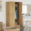 VidaXL (wax brown) vidaXL Wardrobe Closet Clothes Organiser Storage Cupboard Solid Wood Pine 3