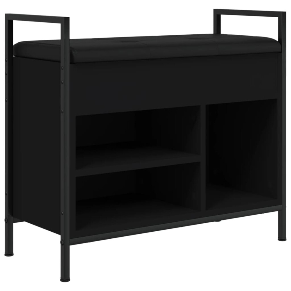 (black, 65.5 x 32 x 57.5 cm) vidaXL Shoe Bench Storage Bench Hallway Bench Toy Box Bench Engineered Wood