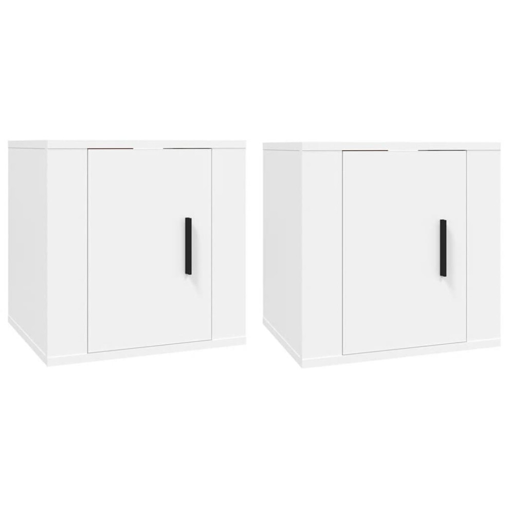 Vidaxl (White, 40 X 34.5 X 40 Cm/ 2 Pcs) Wall Mounted Tv Cabinet Hanging Tv Stand Tv Unit Entertainment Centre