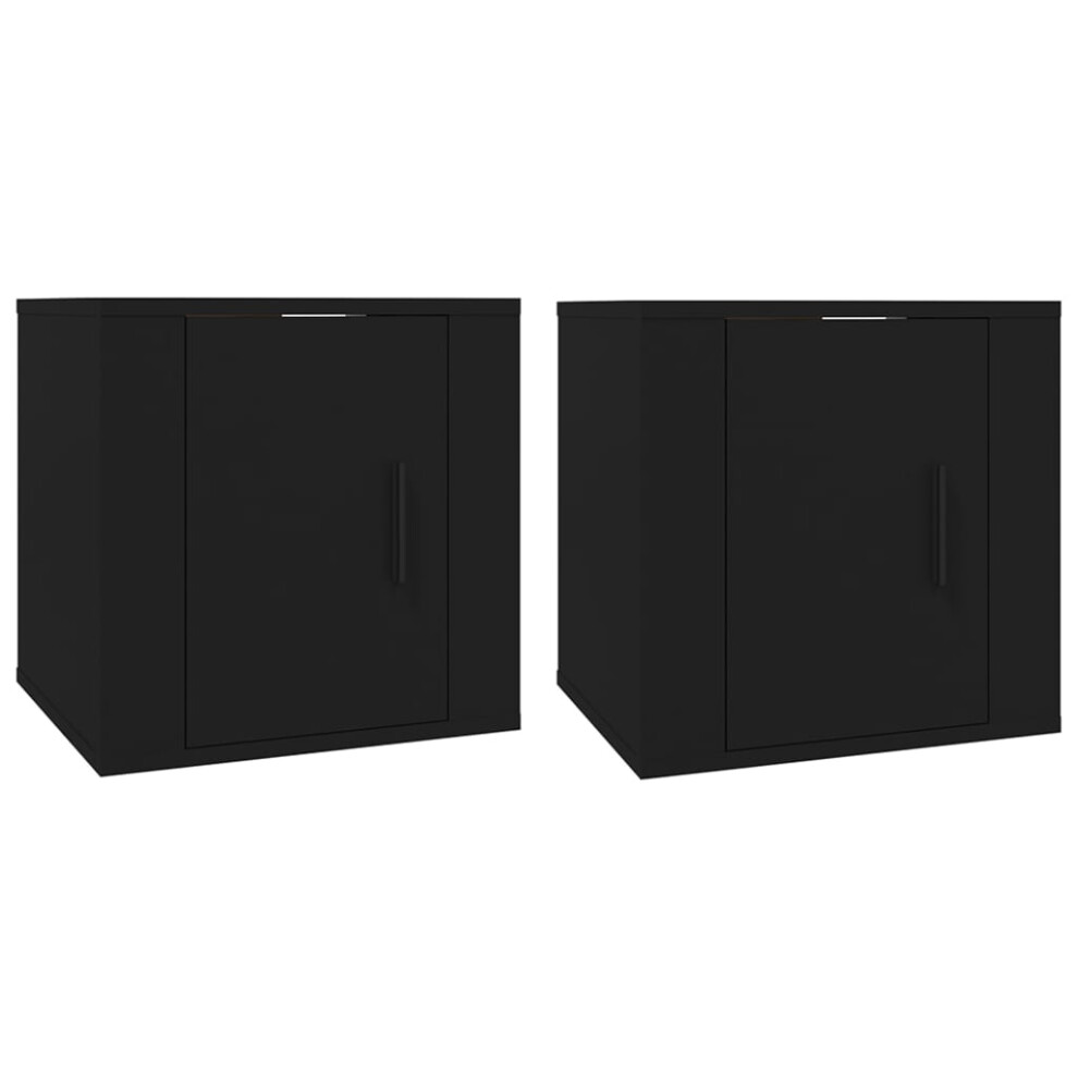 Vidaxl (Black, 40 X 34.5 X 40 Cm/ 2 Pcs) Wall Mounted Tv Cabinet Hanging Tv Stand Tv Unit Entertainment Centre