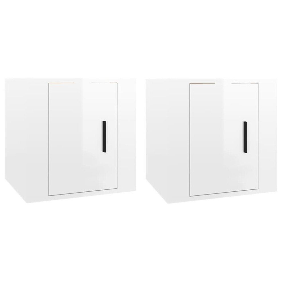 Vidaxl (High Gloss White, 40 X 34.5 X 40 Cm/ 2 Pcs) Wall Mounted Tv Cabinet Hanging Tv Stand Tv Unit Entertainment Centre