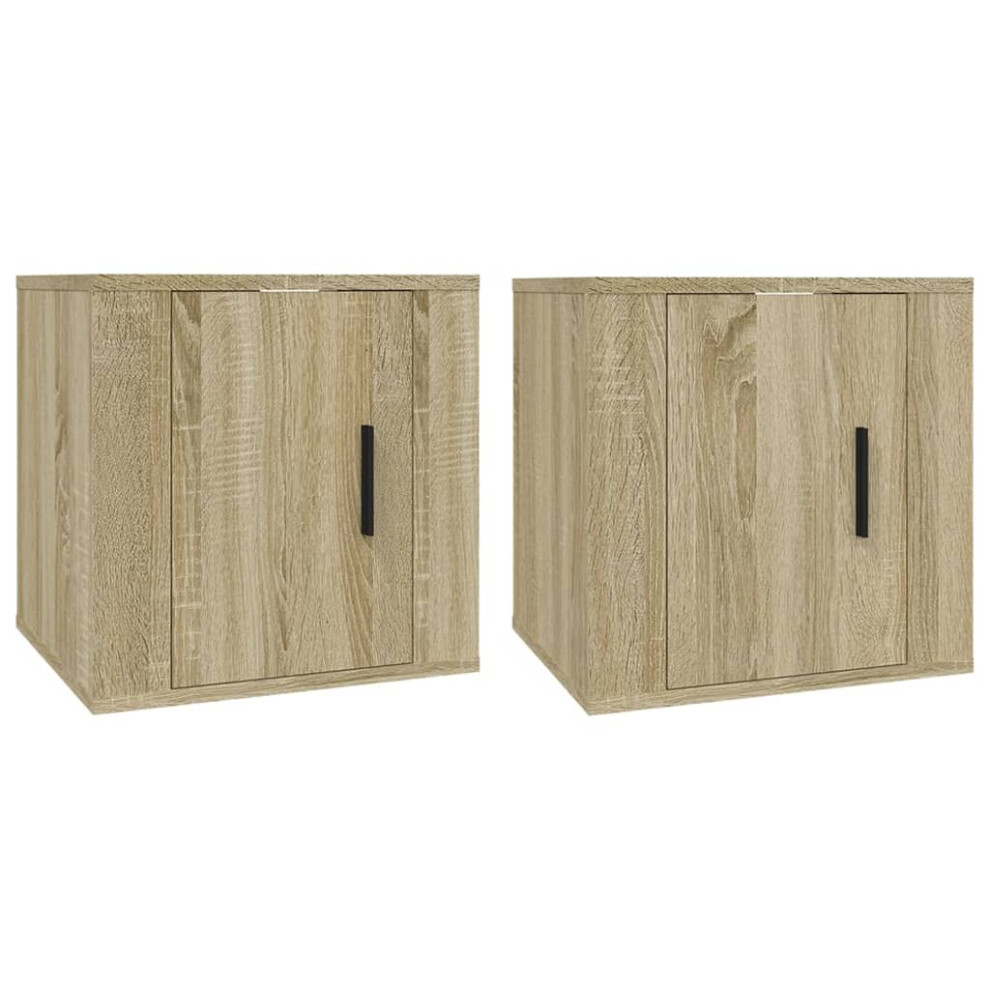 Vidaxl (Sonoma Oak, 40 X 34.5 X 40 Cm/ 2 Pcs) Wall Mounted Tv Cabinet Hanging Tv Stand Tv Unit Entertainment Centre