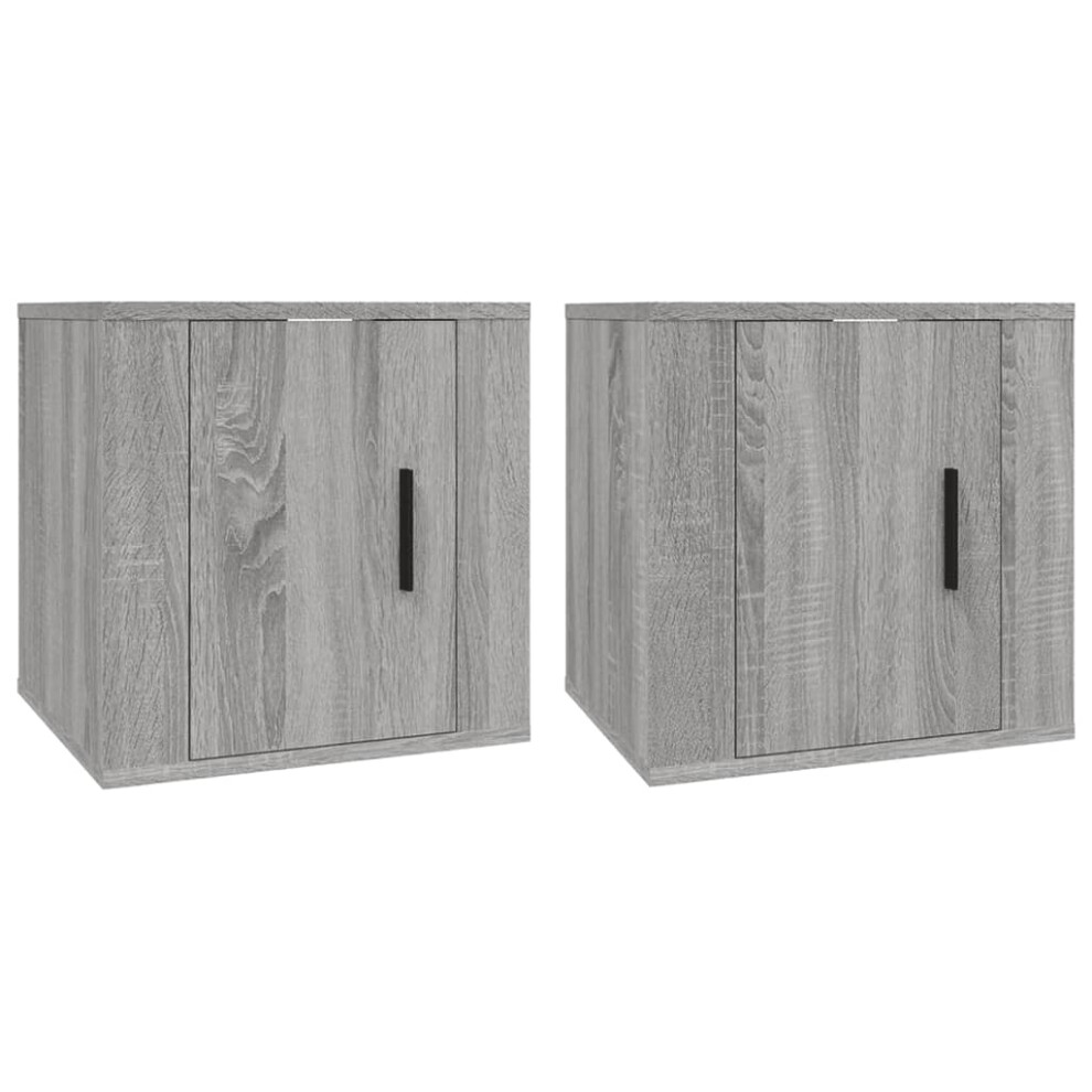 Vidaxl (Grey Sonoma, 40 X 34.5 X 40 Cm/ 2 Pcs) Wall Mounted Tv Cabinet Hanging Tv Stand Tv Unit Entertainment Centre