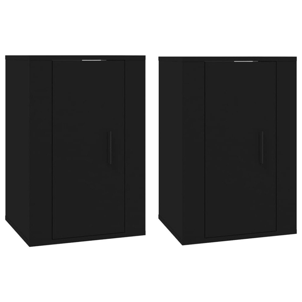 Vidaxl (Black, 40 X 34.5 X 60 Cm/ 2 Pcs) Wall Mounted Tv Cabinet Hanging Tv Stand Tv Unit Entertainment Centre