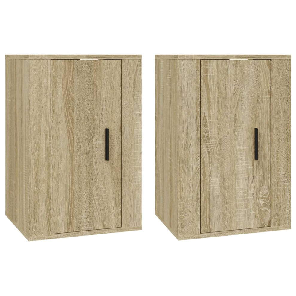 Vidaxl (Sonoma Oak, 40 X 34.5 X 60 Cm/ 2 Pcs) Wall Mounted Tv Cabinet Hanging Tv Stand Tv Unit Entertainment Centre
