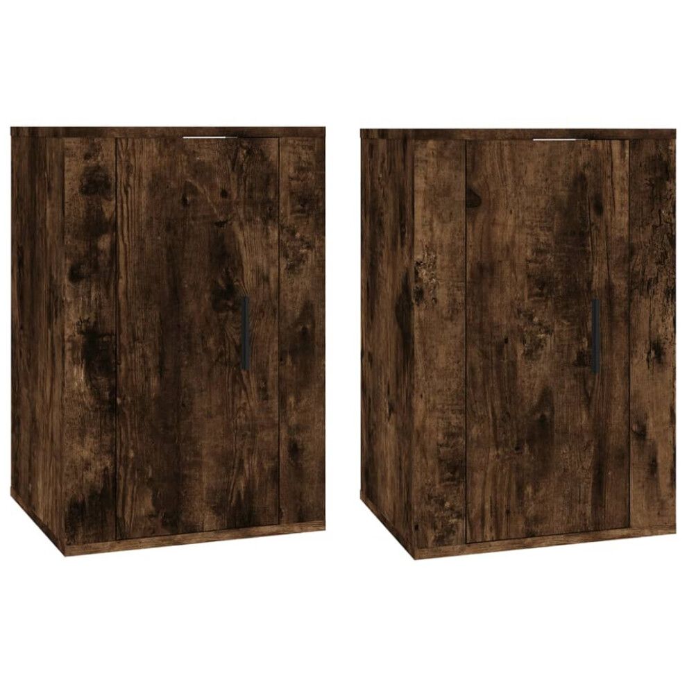 Vidaxl (Smoked Oak, 40 X 34.5 X 60 Cm/ 2 Pcs) Wall Mounted Tv Cabinet Hanging Tv Stand Tv Unit Entertainment Centre