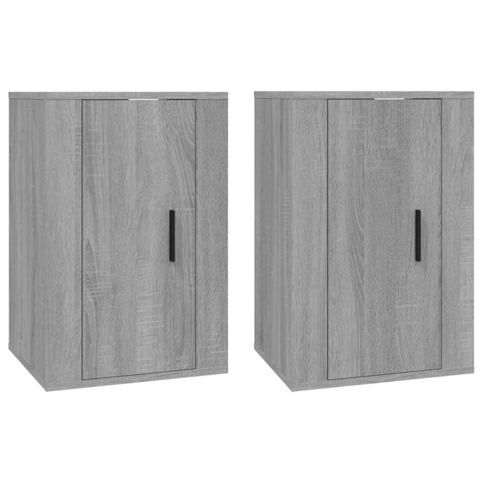 Vidaxl (Grey Sonoma, 40 X 34.5 X 60 Cm/ 2 Pcs) Wall Mounted Tv Cabinet Hanging Tv Stand Tv Unit Entertainment Centre