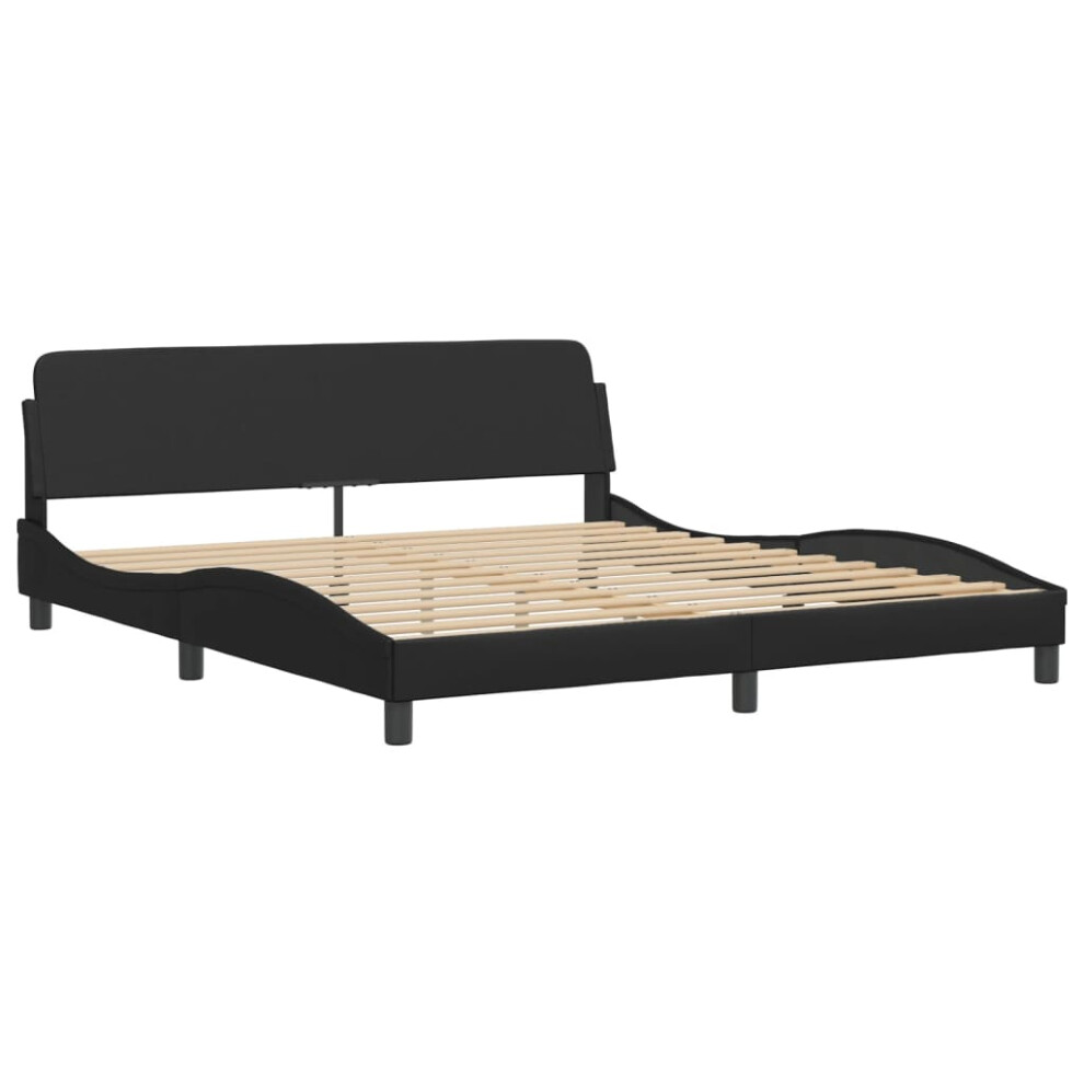 (black, 180 x 200 cm) vidaXL Bed Frame with Headboard Bed Base Black 90x190 cm Single Faux Leather