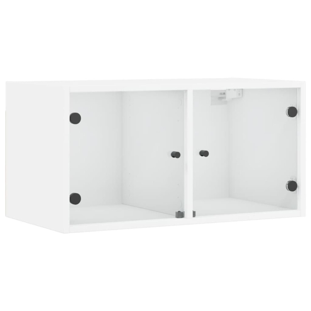 (white, 1 pcs) vidaXL Wall Cabinets with Glass Doors Bathroom Cupboard Wall Storage Cabinet