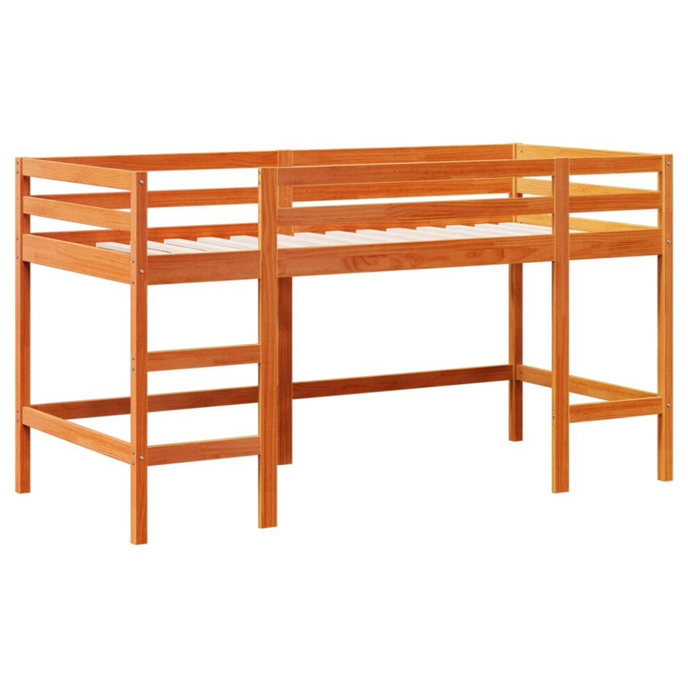 Vidaxl (90 X 190 Cm) Kids' Loft Bed With Ladder Bunk Bed Wax Brown 80X200 Cm Solid Wood Pine